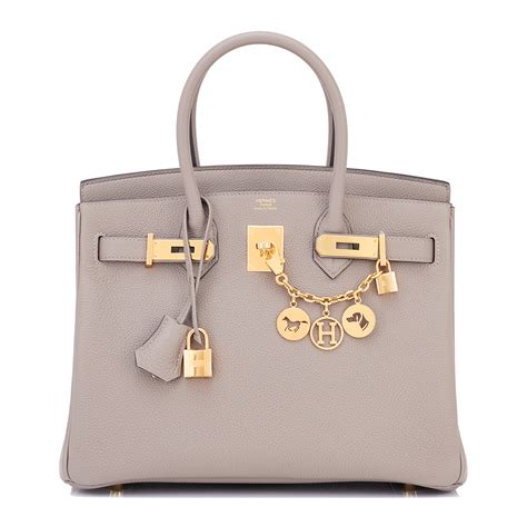 HERMES Togo Birkin 30 Gris Asphalte 